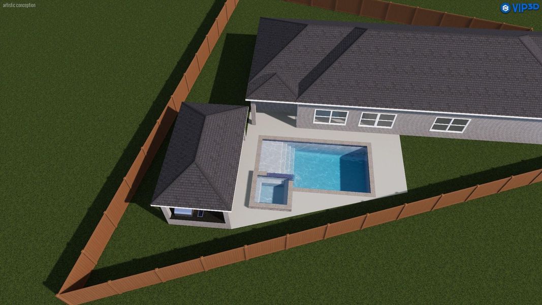 Exterior rendering of this home design in Meridiana, Iowa Colony, TX (Image 5). Exterior rendering of this home design in Meridiana, Iowa Colony, TX (Image 5).