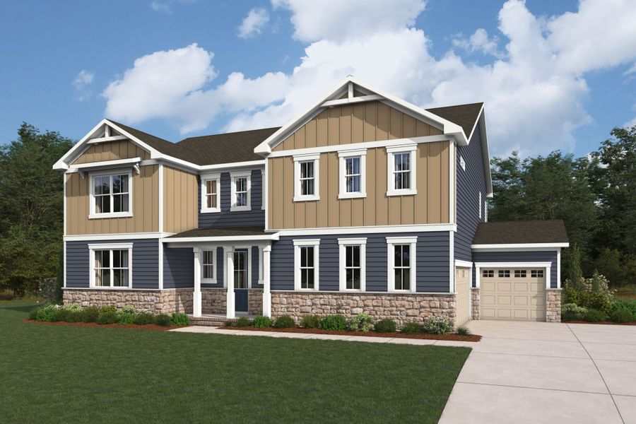 Representative exterior photo of a completed home built from the Prescott by Mattamy Homes in Blair Place, Monroe, NC (Image 2).