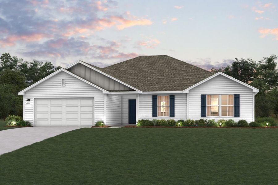 Representative exterior photo of a completed home built from the Reynolds by Century Complete in Cypress Bend, Macclenny, FL (Image 1). Representative exterior photo of a completed home built from the Reynolds by Century Complete in Cypress Bend, Macclenny, FL (Image 1).