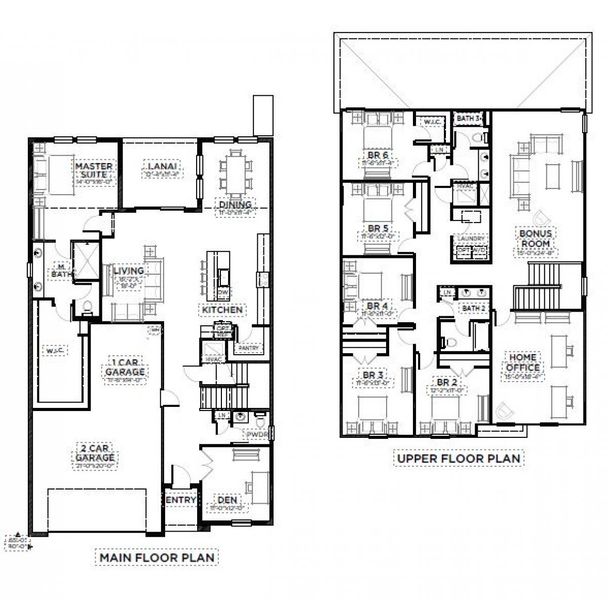 2D floor plan layout for the Mariana by Casa Fresca Homes in Lawson Dunes, Haines City, FL (Image 3).