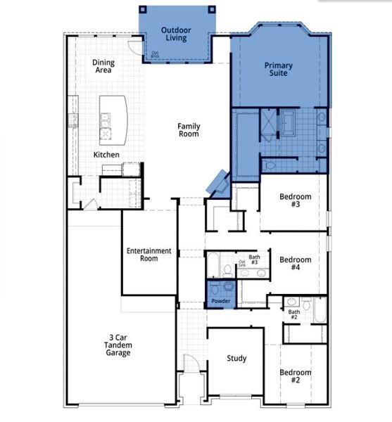 2D floor plan layout of this home in Goodland: 60ft. lots, Venus, TX (Image 4). 2D floor plan layout of this home in Goodland: 60ft. lots, Venus, TX (Image 4).