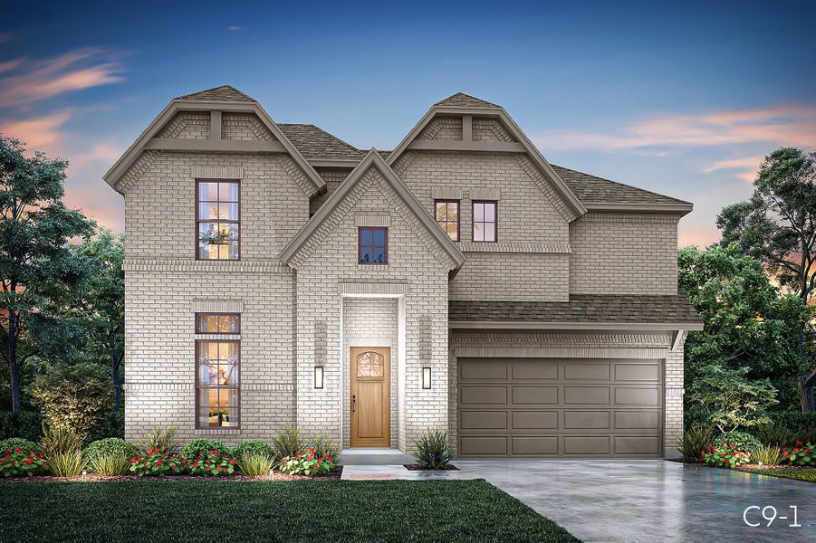 Representative exterior photo of a completed home built from the Sorrento by John Houston Homes in The Parks at Panchasarp Farms - Phase 3, Burleson, TX (Image 2). Representative exterior photo of a completed home built from the Sorrento by John Houston Homes in The Parks at Panchasarp Farms - Phase 3, Burleson, TX (Image 2).