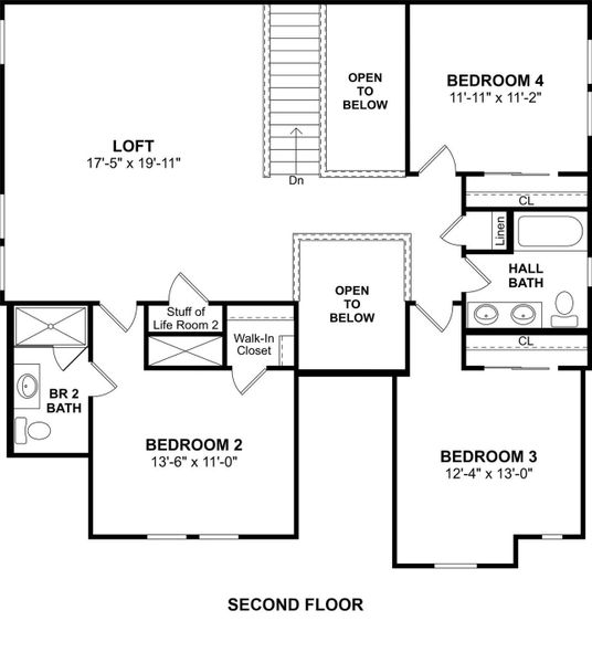 The Tuscaloosa floor plan by K. Hovnanian Homes. 2nd floor shown. *Prices, plans, dimensions, features, specifications, materials, and availability of homes or communities are subject to change without notice or obligation.