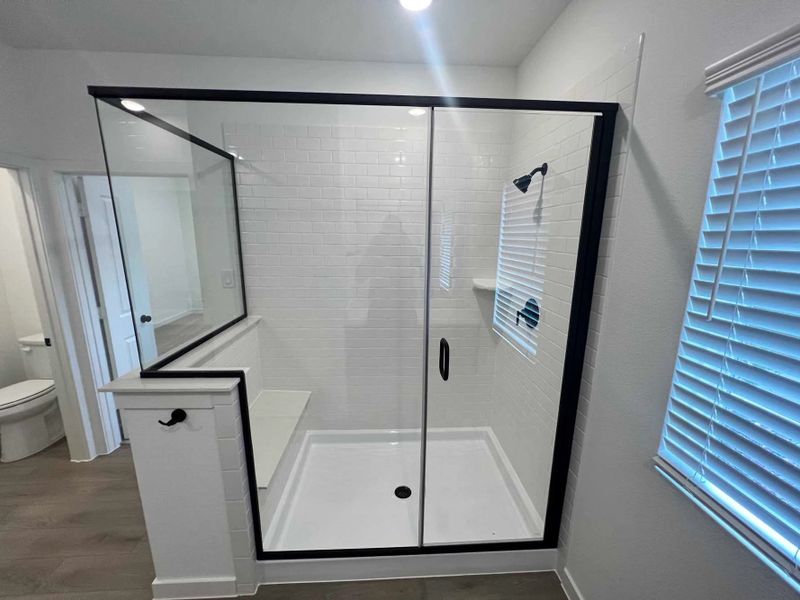 Primary Bathroom Construction Progress featuring the Noir Collection