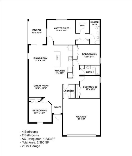 2D floor plan layout of this home in , Vero Beach, FL (Image 3).