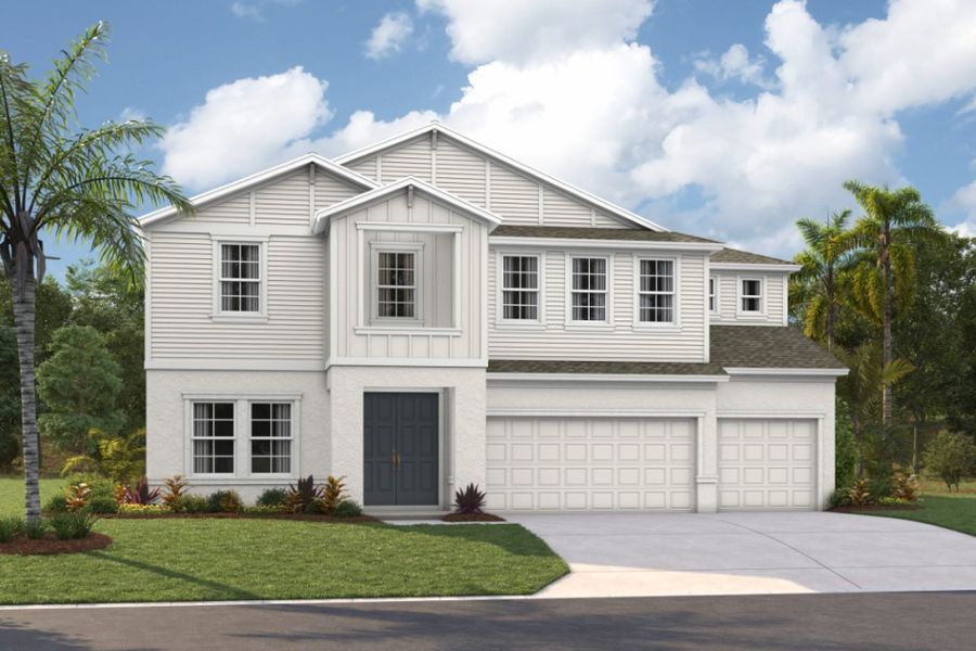 Representative exterior photo of a completed home built from the Westshore II by Homes by WestBay in Pasadena Woods, Wesley Chapel, FL (Image 6).