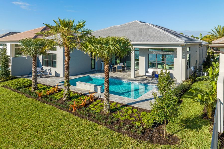 Representative exterior details of a home built from the Caroline Grande by GL Homes in Valencia Grand (55+), Boynton Beach (Image 23).