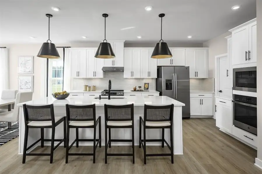 Representative furnished interior of a home built from the Greenwood by Ryan Homes in Windsor Estates, Walhalla (Image 2).