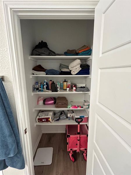 Linen/storage closet in the primary bathroom Linen/storage closet in the primary bathroom