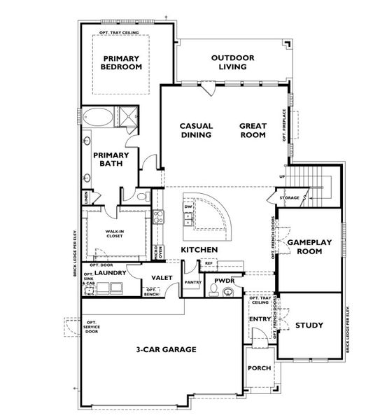 2D floor plan layout for the Plan 5051 by Shea Homes in Legacy 65', Friendswood, TX (Image 2). 2D floor plan layout for the Plan 5051 by Shea Homes in Legacy 65', Friendswood, TX (Image 2).