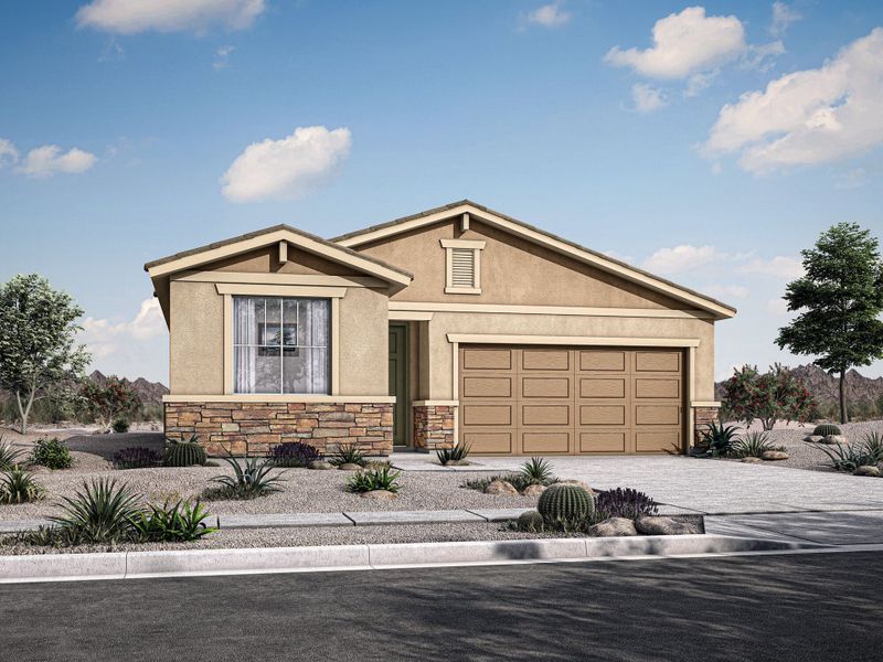Representative exterior photo of a completed home built from the Sepia by Mattamy Homes in Cantabria at Rincon Knolls, Vail, AZ (Image 1). Representative exterior photo of a completed home built from the Sepia by Mattamy Homes in Cantabria at Rincon Knolls, Vail, AZ (Image 1).