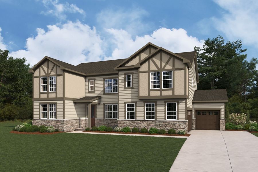 Representative exterior photo of a completed home built from the Lassen by Mattamy Homes in Blair Place, Monroe, NC (Image 3).