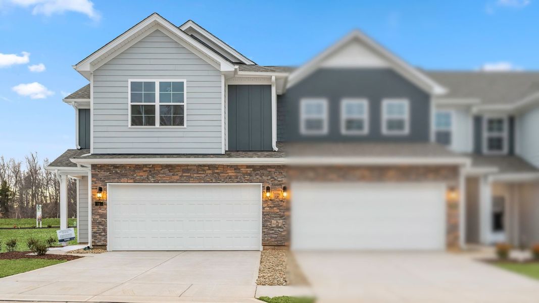 Front exterior of a new home in Lybrook Village, Advance, NC, highlighting curb appeal (Image 2). Front exterior of a new home in Lybrook Village, Advance, NC, highlighting curb appeal (Image 2).