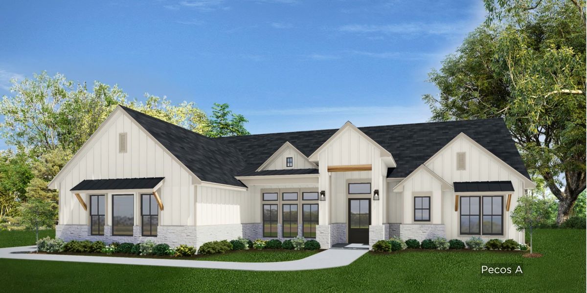 Front exterior of a new home in King Oaks, Salado, TX, highlighting curb appeal (Image 11).