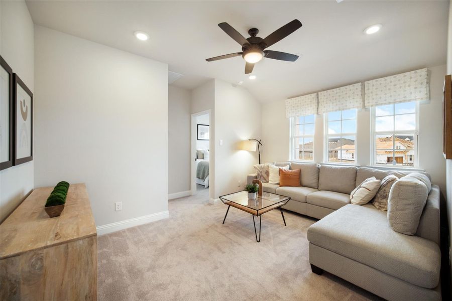 Furnished interior view inside a new home in The Highlands: Highland Duets, Porter (Image 2).