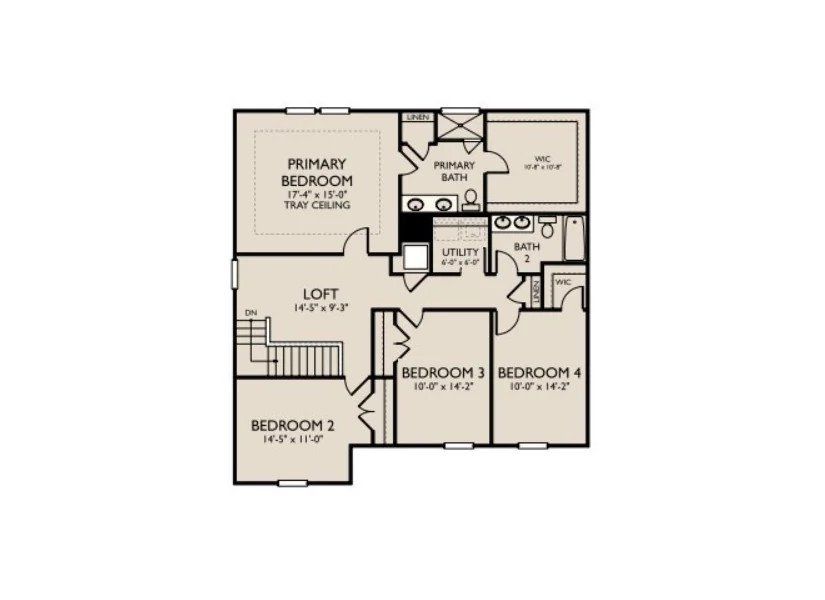 2D floor plan layout of this home in Ascent at Arbor Ridge, La Vergne, TN (Image 4).
