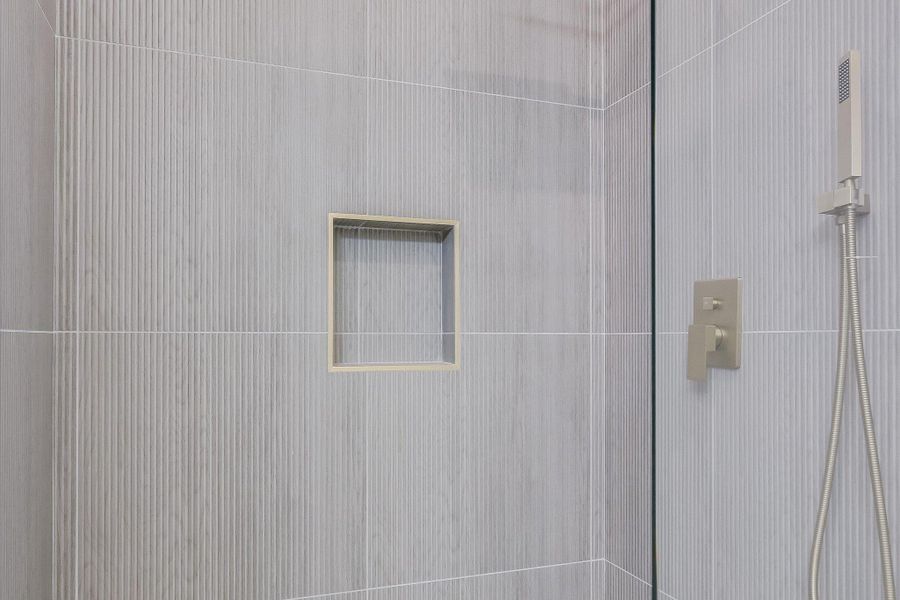 Bathroom view of tiled shower Bathroom view of tiled shower