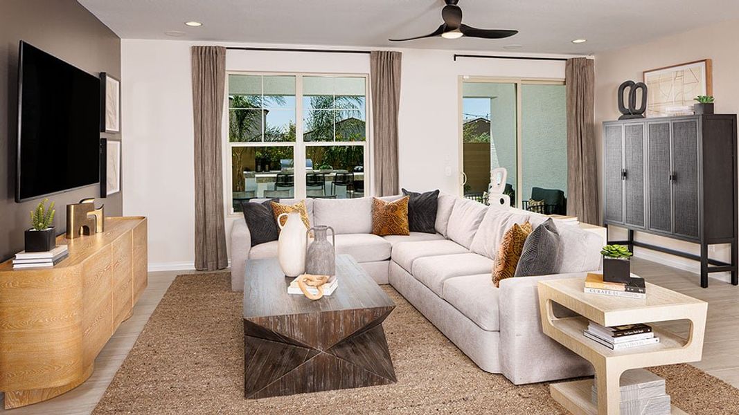 Representative furnished interior of a home built from the Overland by Taylor Morrison in Salero Journey Collection, Phoenix (Image 6). Representative furnished interior of a home built from the Overland by Taylor Morrison in Salero Journey Collection, Phoenix (Image 6).