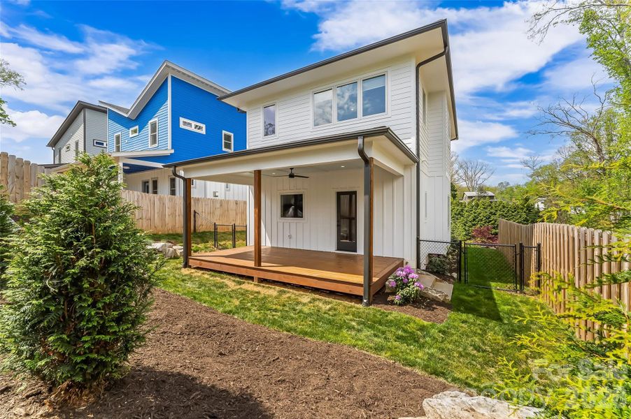 Exterior details and patio area of a home in , Asheville (Image 27).