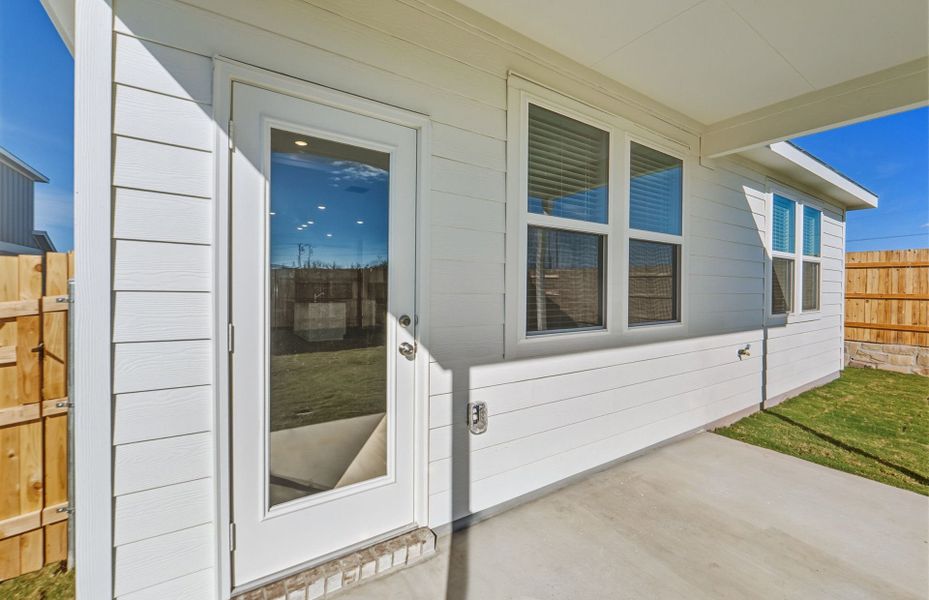Exterior details and patio area of a home in Sunfield, Buda (Image 26). Exterior details and patio area of a home in Sunfield, Buda (Image 26).