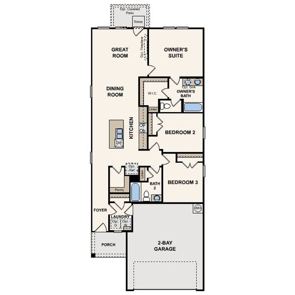 2D floor plan layout of this home in Cloverleaf, Austin, TX (Image 3).
