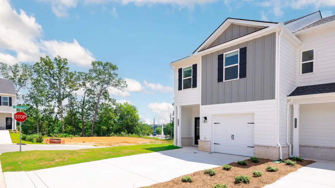 Front exterior of a new home in Belcourt Landing, Cleveland, TN, highlighting curb appeal (Image 24).