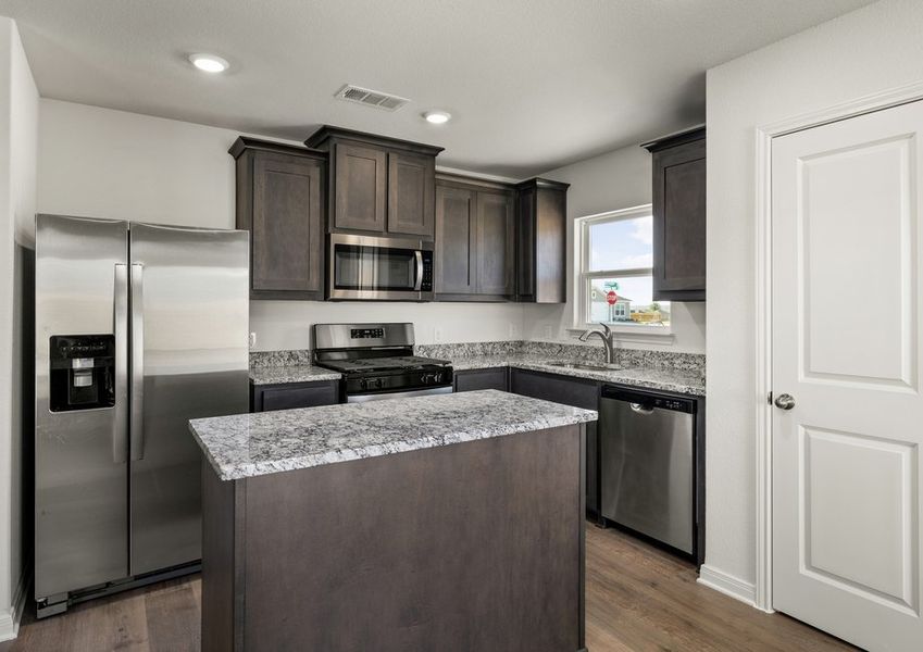 The kitchen of the Sabine has energy-efficient appliances. The kitchen of the Sabine has energy-efficient appliances.