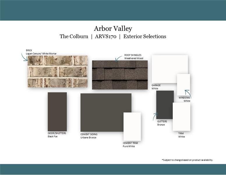 Sample of building materials used in homes in Arbor Valley, Spring Hill (Image 47). Sample of building materials used in homes in Arbor Valley, Spring Hill (Image 47).
