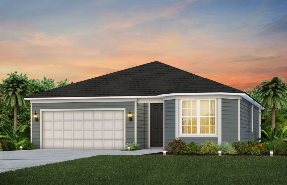 Representative exterior photo of a completed home built from the Cedar by Pulte Homes in Seminole Palms, Palm Coast, FL (Image 24).