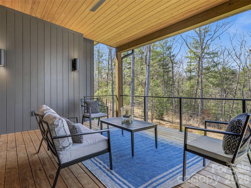 Exterior details and patio area of a home in , Asheville (Image 27).