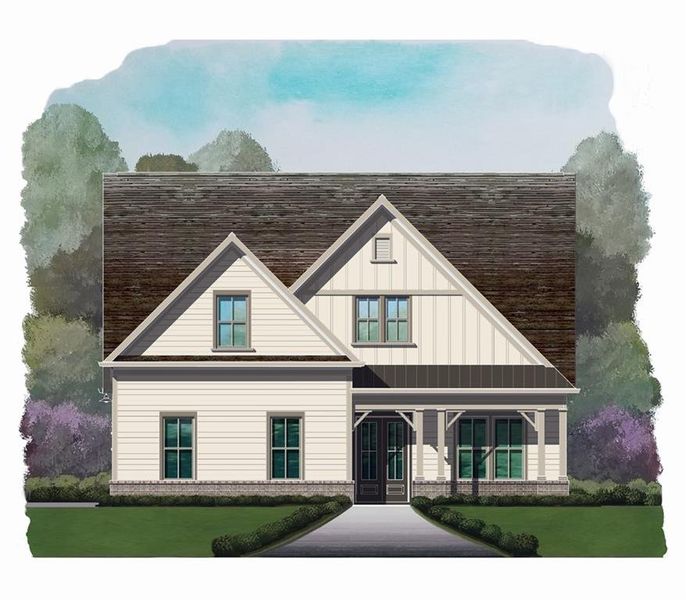 Exterior rendering of this home design in , Waleska, GA (Image 2).