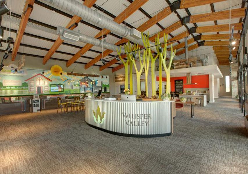 Reception area with lofted ceiling