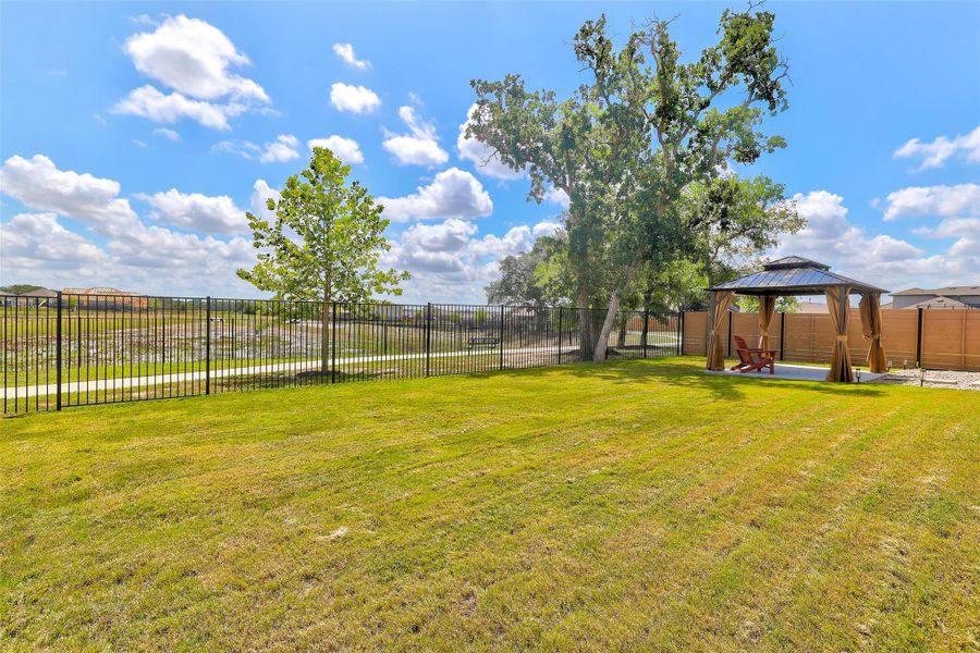 View of yard with a gazebo