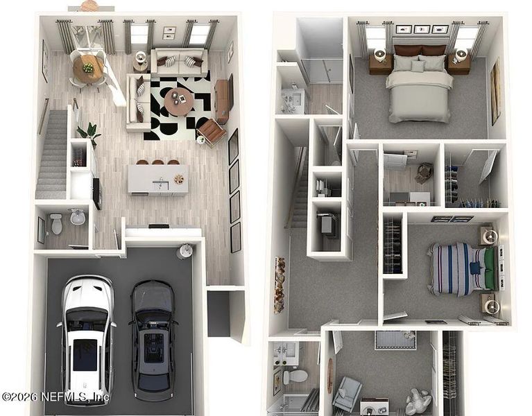2D floor plan layout of this home in The District at Oakleaf - The Grove, Middleburg, FL (Image 4).