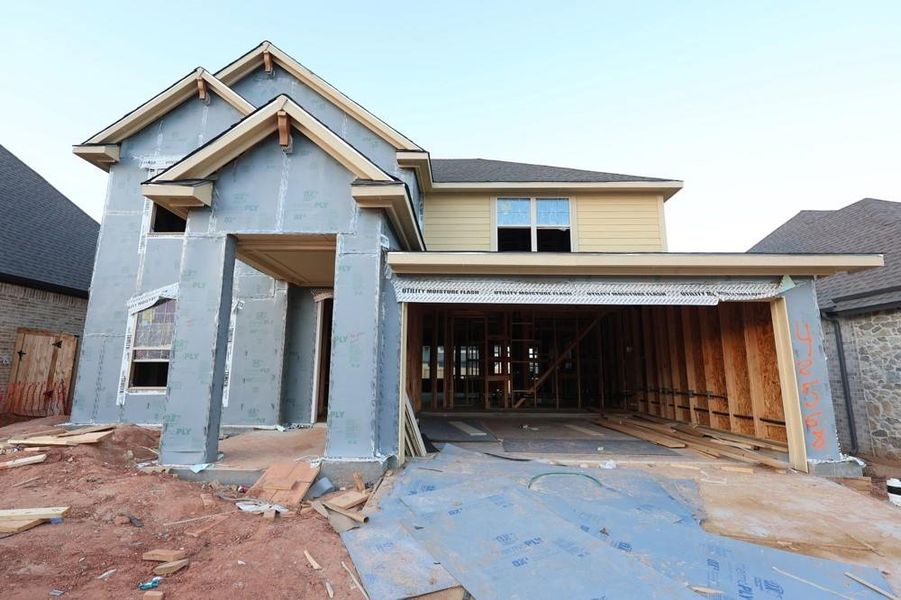 In-progress construction of a new home in Escondido 50' Homesites, Magnolia, TX (Image 3).