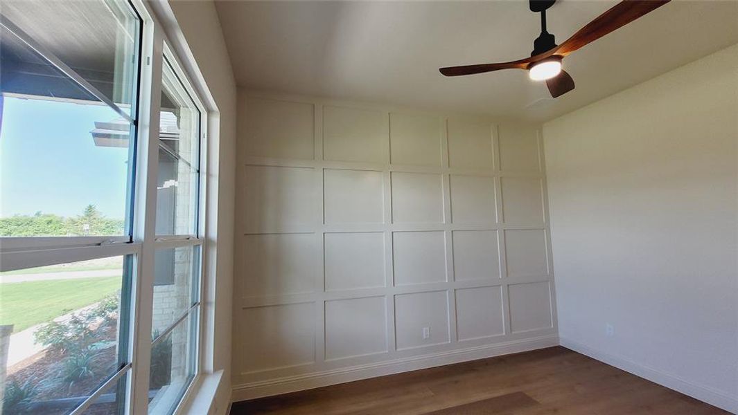 White paneling feature wall
