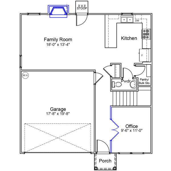 2D floor plan layout of this home in Bell West, Kernersville, NC (Image 2).