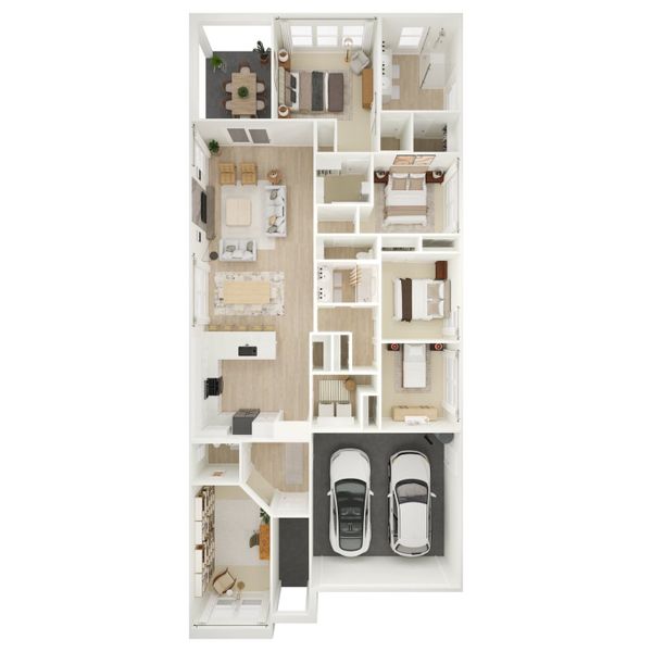 2D floor plan layout for the Chawton by K. Hovnanian® Homes in Chalet at Legacy Place, Glendale, AZ (Image 5).