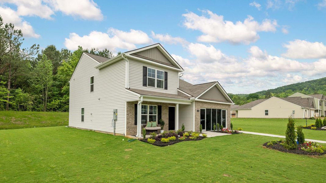 Front exterior of a new home in Price's Crossing, LaFayette, GA, highlighting curb appeal (Image 21).