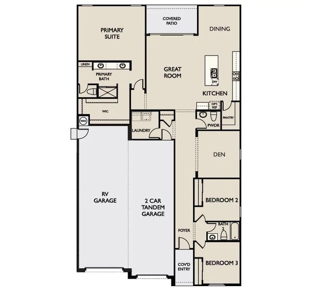 2D floor plan layout of this home in Sol at Amarillo Creek, Maricopa, AZ (Image 4).