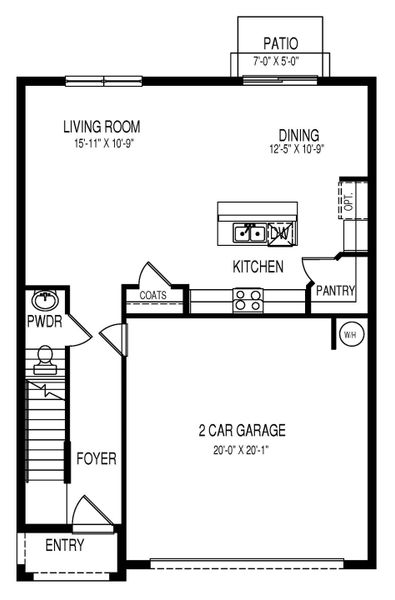 2D floor plan layout for the Crestview by D.R. Horton in Avalon, Lehigh Acres, FL (Image 3).