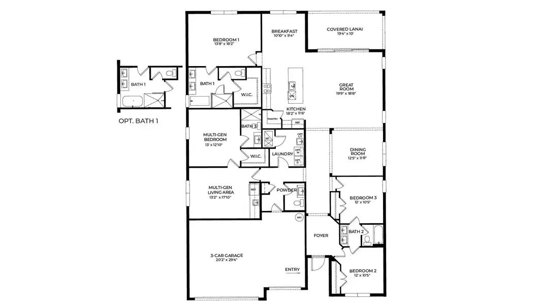 2D floor plan layout for the Camden by D.R. Horton in Ivy Ranch, Homestead, FL (Image 3). 2D floor plan layout for the Camden by D.R. Horton in Ivy Ranch, Homestead, FL (Image 3).