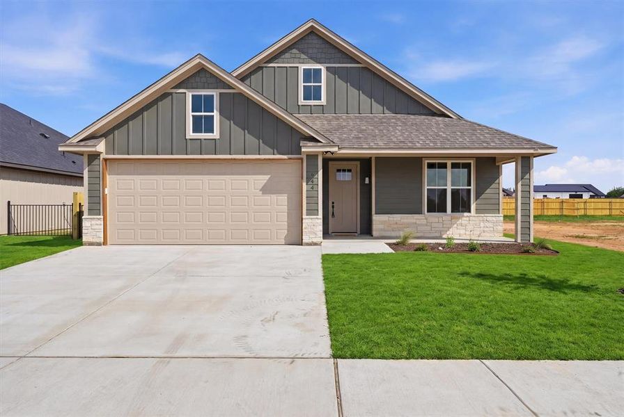 Front exterior of a new home in , Tolar, TX, highlighting curb appeal (Image 26).