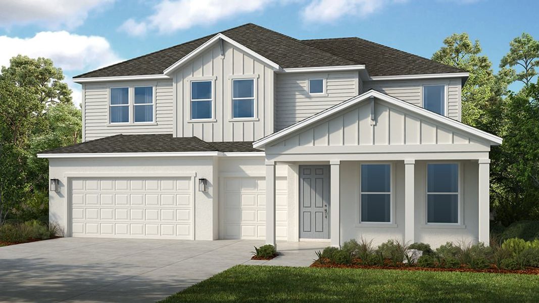 Representative exterior photo of a completed home built from the Nantucket by Taylor Morrison in Esplanade at McKinnon Groves, Winter Garden, FL (Image 20). Representative exterior photo of a completed home built from the Nantucket by Taylor Morrison in Esplanade at McKinnon Groves, Winter Garden, FL (Image 20).