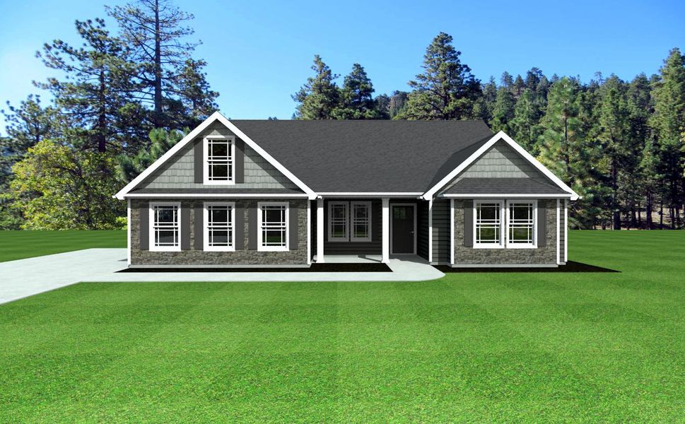 Representative exterior photo of a completed home built from the Beaumont by Enchanted Homes in Ballentine Ridge, Lyman, SC (Image 26).