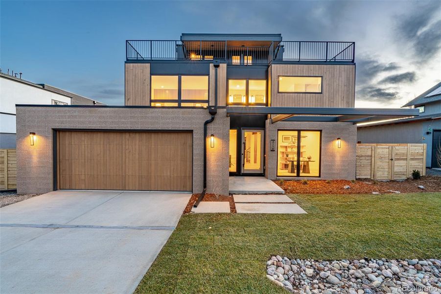 Fully landscaped front view Fully landscaped front view