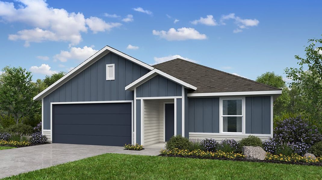 Representative exterior photo of a completed home built from the Bluejay by Taylor Morrison in Longview, Del Valle, TX (Image 6).