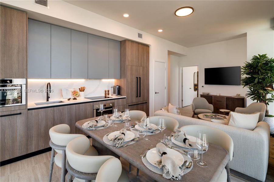 Furnished interior view inside a new home in , Miami Beach (Image 4). Furnished interior view inside a new home in , Miami Beach (Image 4).