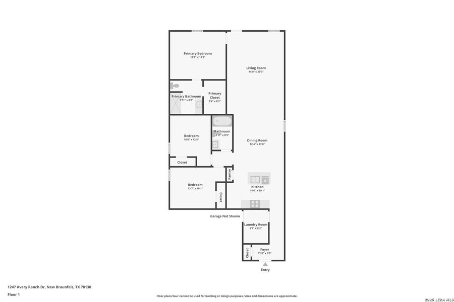 2D floor plan layout of this home in Spring Valley, New Braunfels, TX (Image 4).