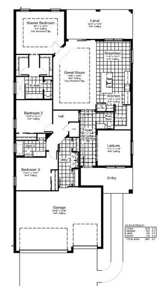 2D floor plan layout of this home in Verandah Real Estate and Homes for Sale in Fort Myers, FL - Neal Communities, Fort Myers, FL (Image 3).